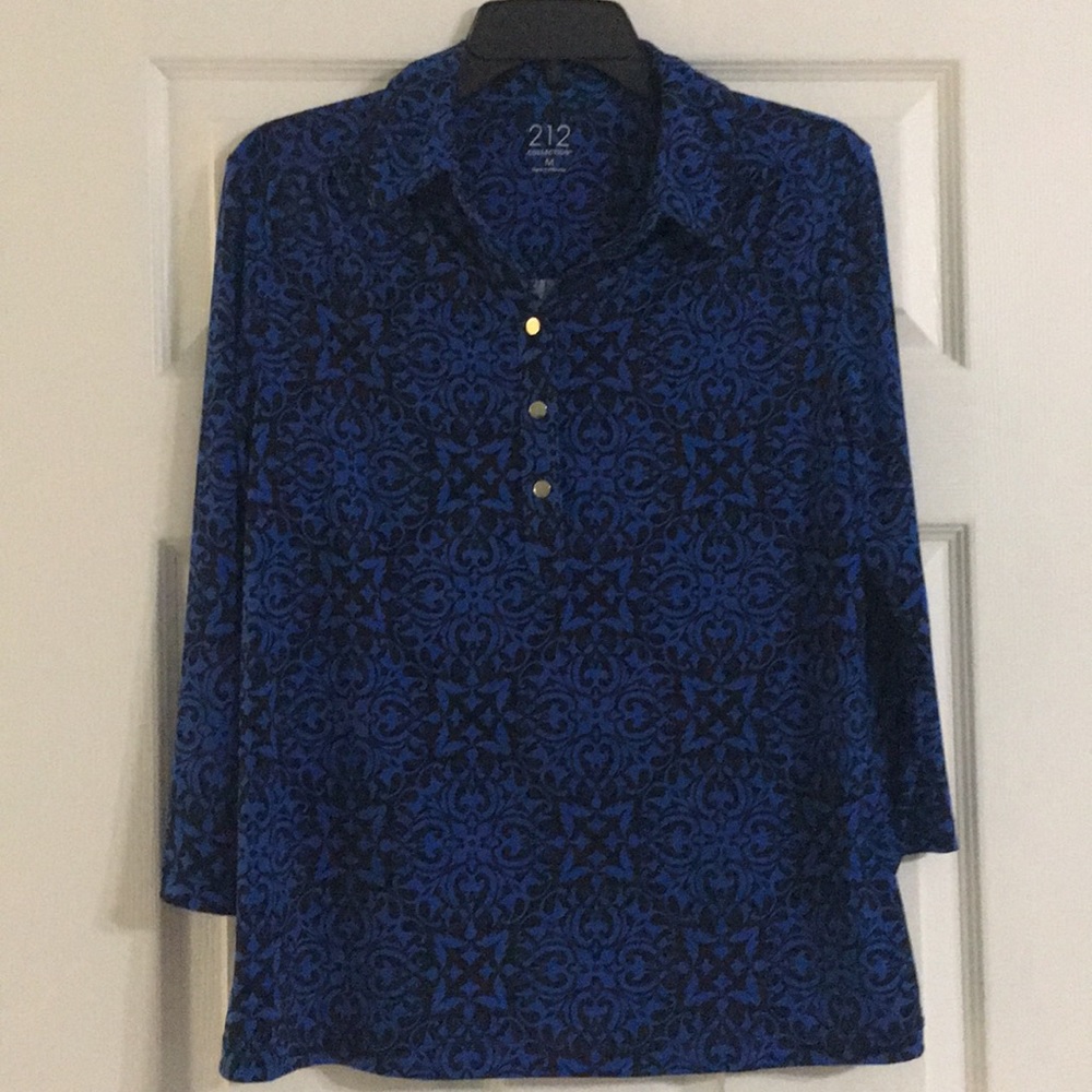 Blue vneck blouse